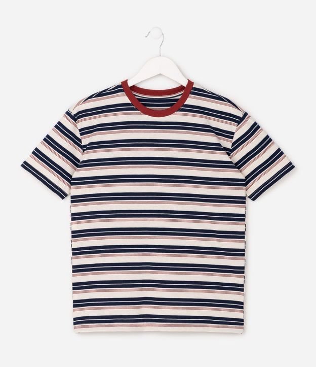 Remera Relaxed Rayada con Cuello Contrastante - Talle 5 a 14 años 2