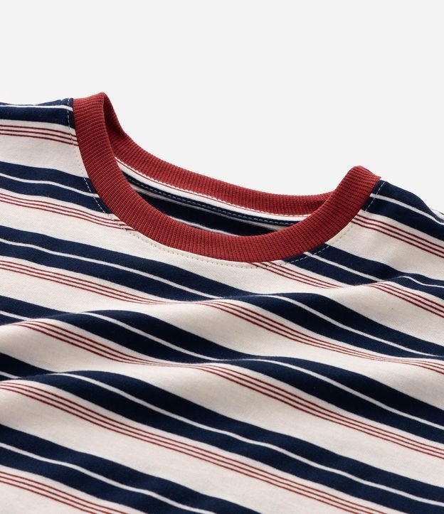 Remera Relaxed Rayada con Cuello Contrastante - Talle 5 a 14 años 5