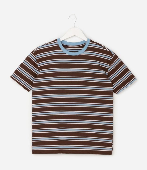 Remera Relaxed Rayada con Cuello Contrastante - Talle 5 a 14 años 1