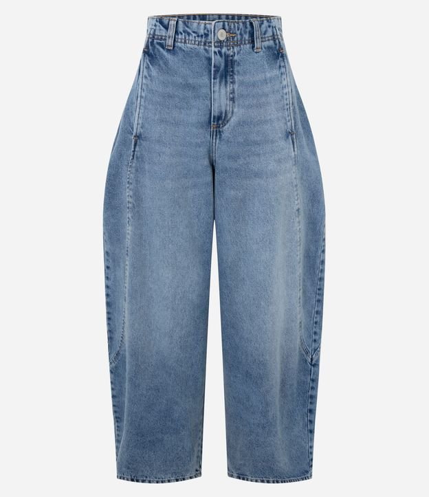Pantalón Barrel en Jeans con Cintura Alta y Recortes 5