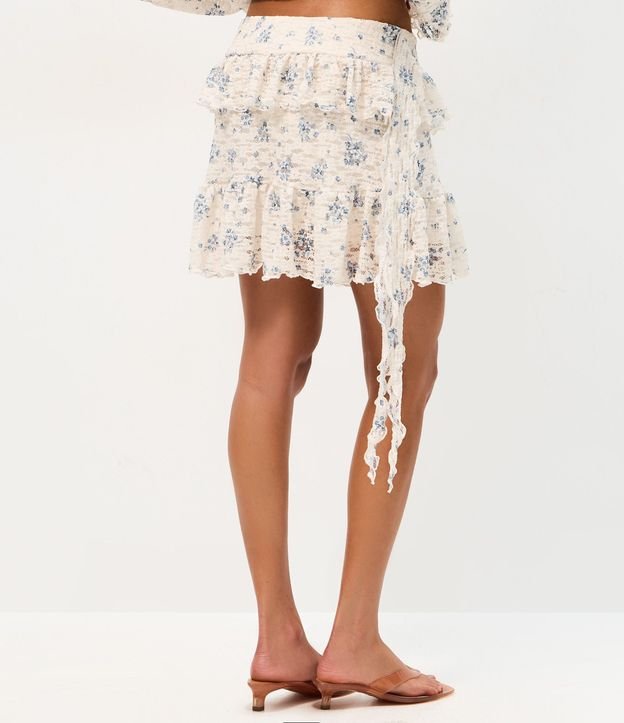 Pollera Evasê Corta en Encaje Floral Liberty 4