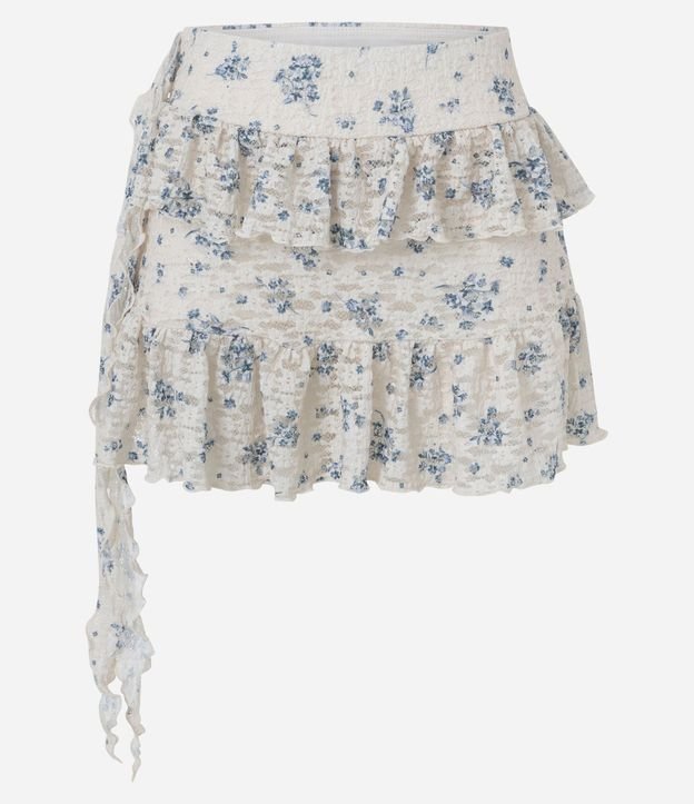Pollera Evasê Corta en Encaje Floral Liberty 5