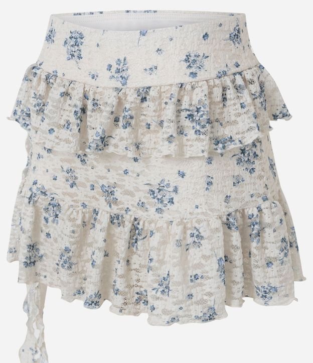 Pollera Evasê Corta en Encaje Floral Liberty 6
