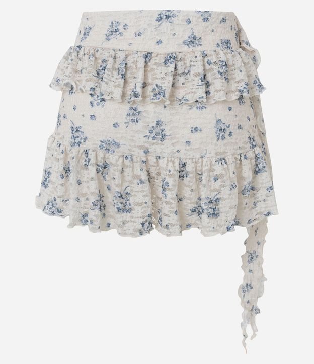 Pollera Evasê Corta en Encaje Floral Liberty 7