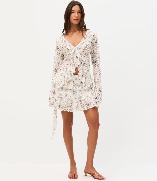 Blusa Bata en encaje Floral Liberty con Volados 2
