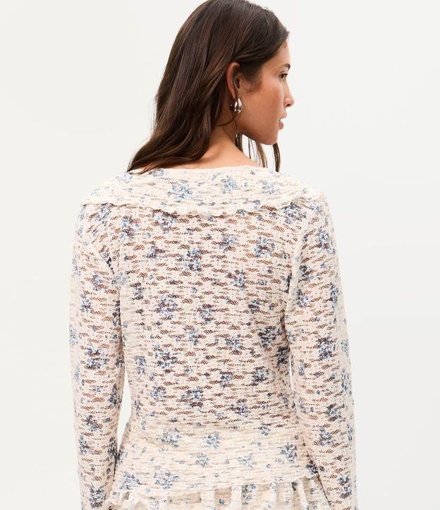 Blusa Bata en encaje Floral Liberty con Volados 4