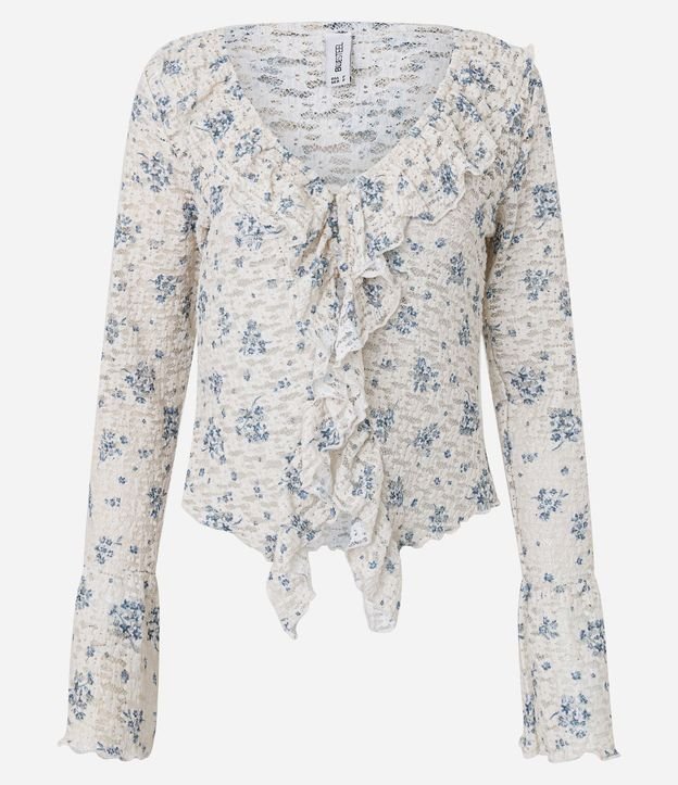 Blusa Bata en encaje Floral Liberty con Volados 5