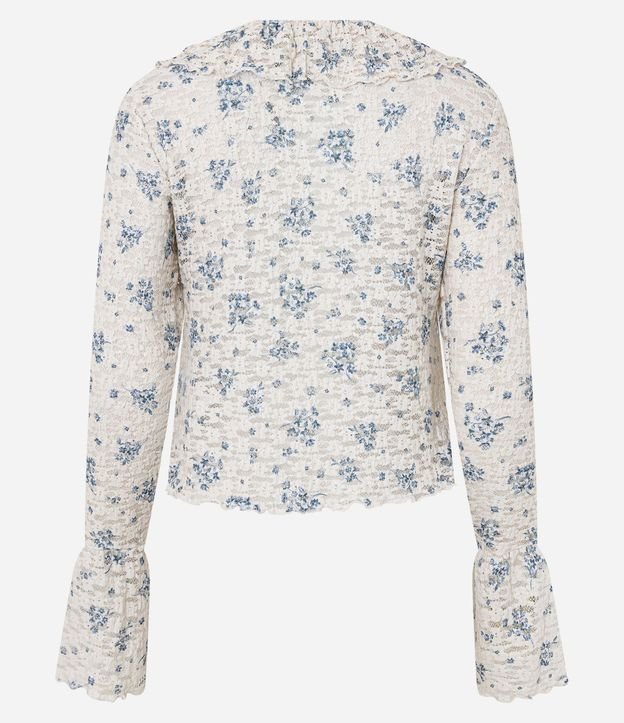 Blusa Bata en encaje Floral Liberty con Volados 7