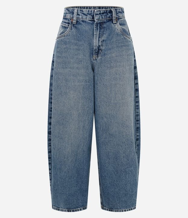 Pantalón Barrel en Jeans con Cintura Alta 1