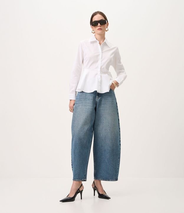 Pantalón Barrel en Jeans con Cintura Alta 1