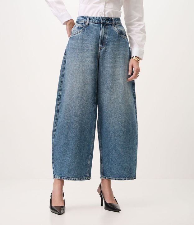 Pantalón Barrel en Jeans con Cintura Alta 3