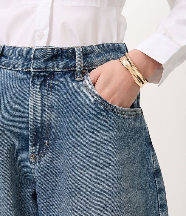 Pantalón Barrel en Jeans con Cintura Alta 4