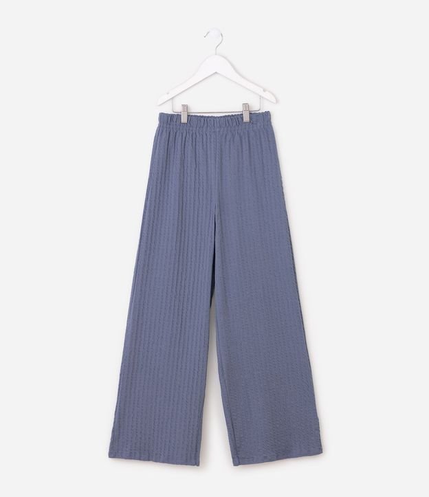 Pantalón Wide Infantil en Algodón Texturizada - Talle 5 a 16 años