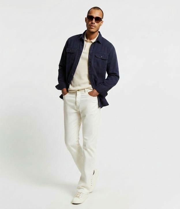 Camisa Comfort en Algodón con Bolsillos Solapa y Abotonado