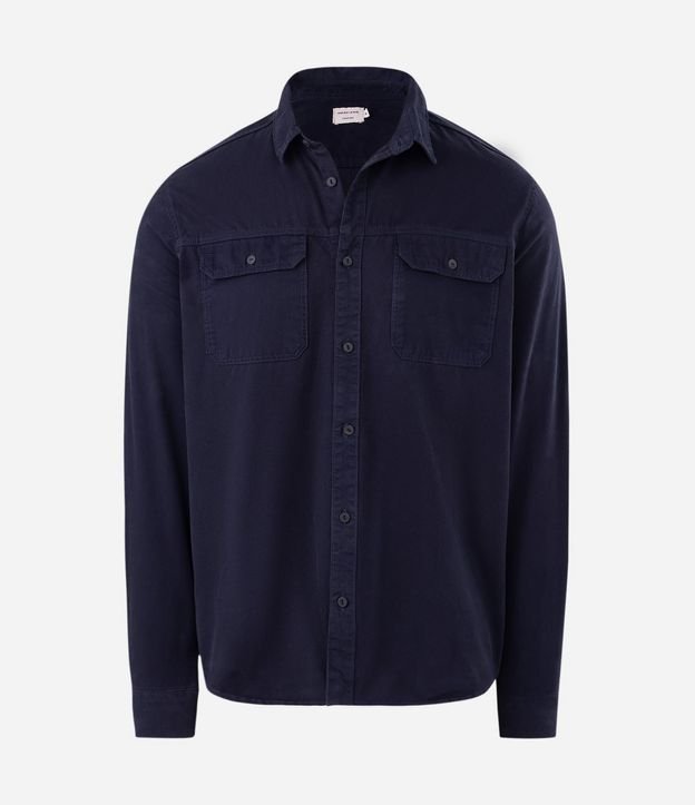 Camisa Comfort en Algodón con Bolsillos Solapa y Abotonado 2