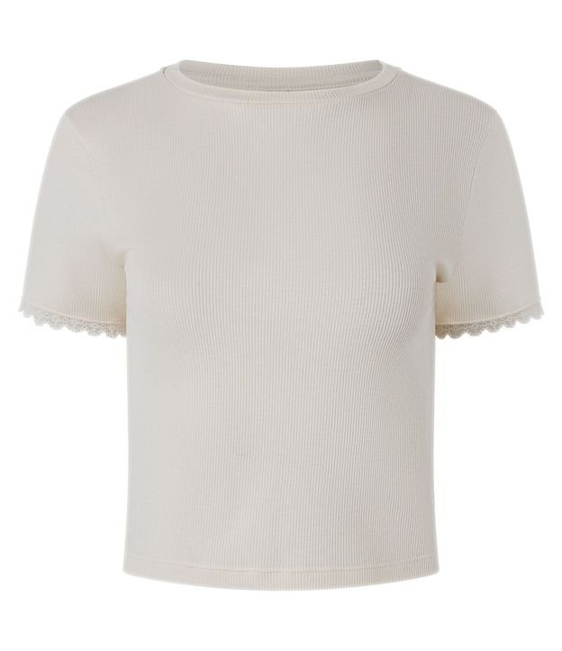 Blusa en Rib con Encaje en la Manga 3