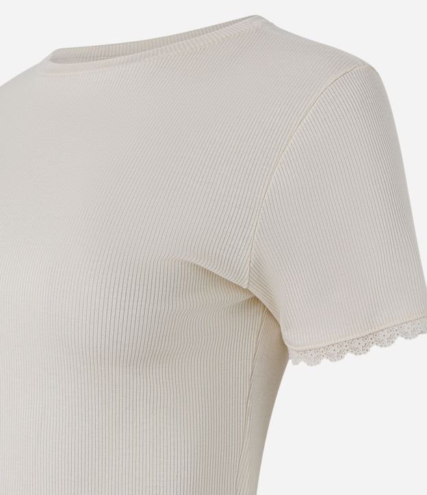 Blusa en Rib con Encaje en la Manga 4