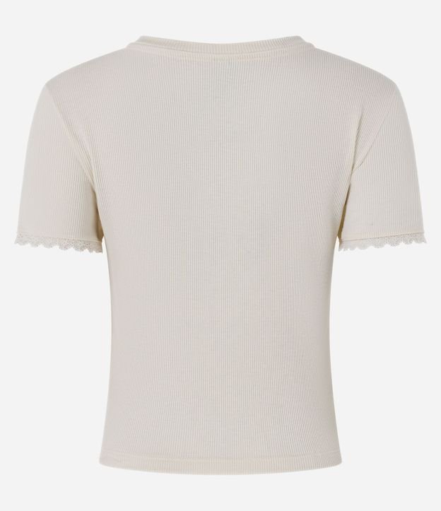 Blusa en Rib con Encaje en la Manga 5