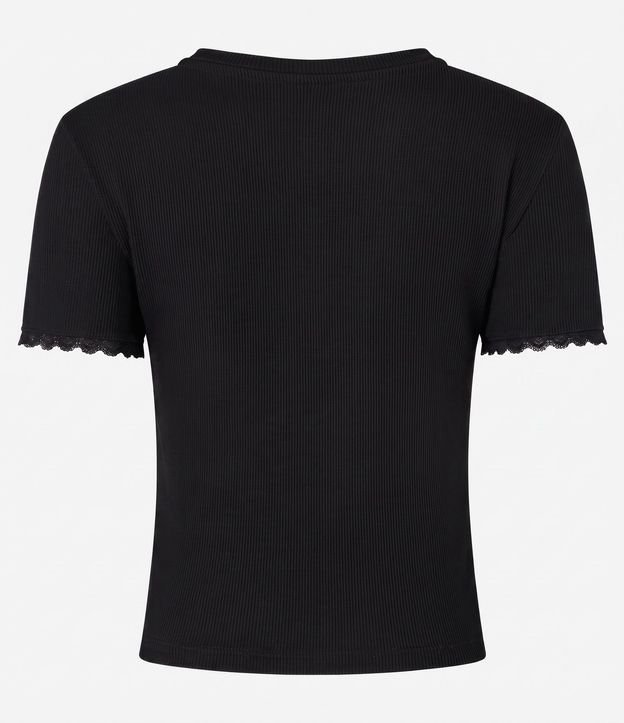 Blusa en Rib con Encaje en la Manga 6