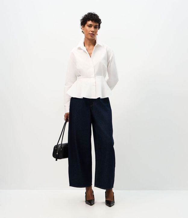 Pantalón Barrel en Jeans con Cintura Alta