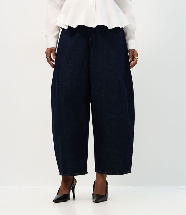 Pantalón Barrel en Jeans con Cintura Alta 3
