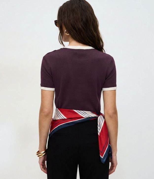Blusa Manga Corta en Rib con Botones en el Hombro 4