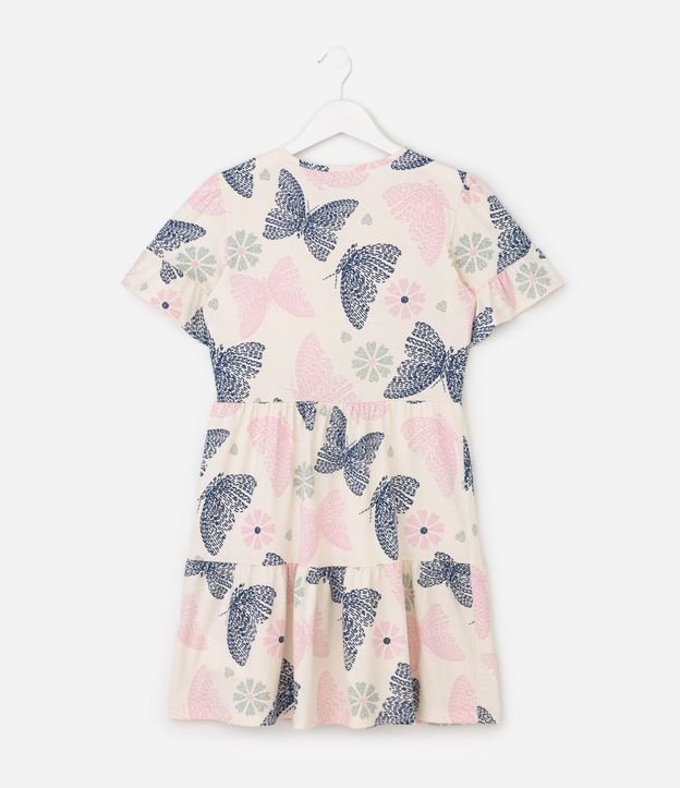 Vestido Infantil con Estampa de Mariposas y Recorte Marias – Talle 5 a 16 años 2