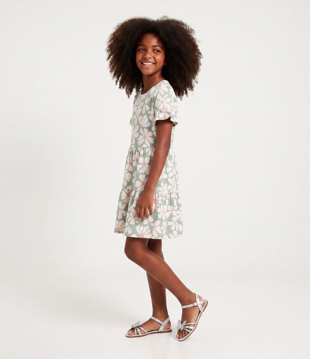 Vestido Marias Infantil con Estampa Floral y Recorte – Talle 5 a 16 años 2