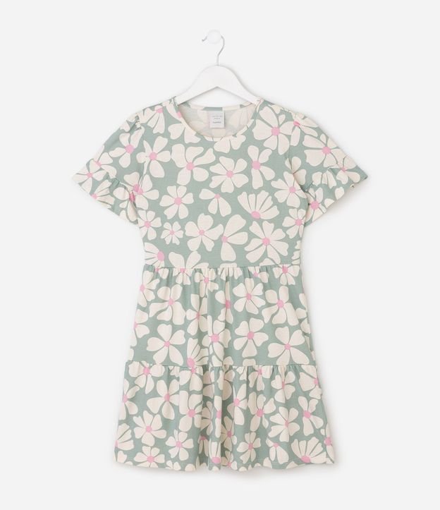 Vestido Marias Infantil con Estampa Floral y Recorte – Talle 5 a 16 años