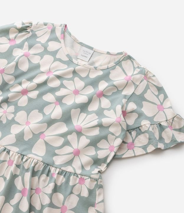 Vestido Marias Infantil con Estampa Floral y Recorte – Talle 5 a 16 años 4