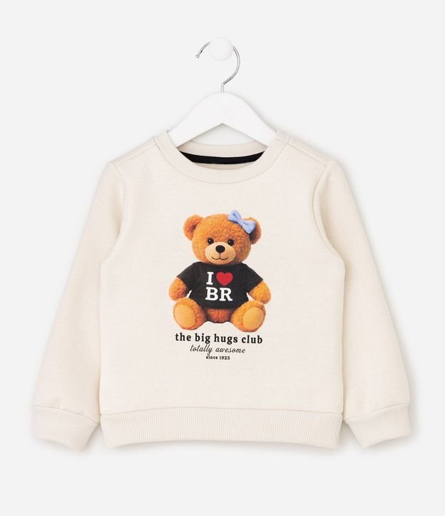 Saco Infantil en Algodón con Estampa de Osito – Talle 1 a 6 años 2
