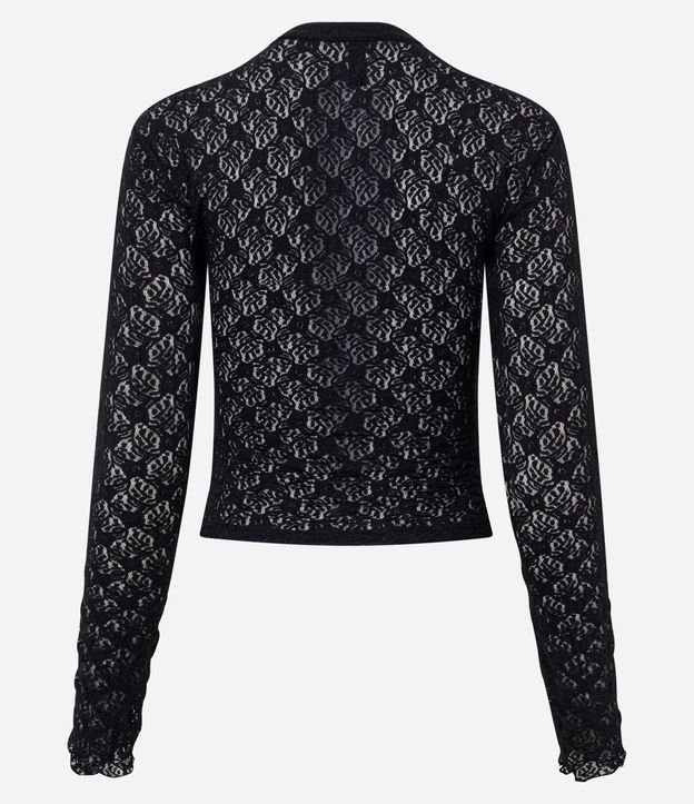 Blusa Manga Larga en Encaje con Botones Diagonales en el Cuello 7