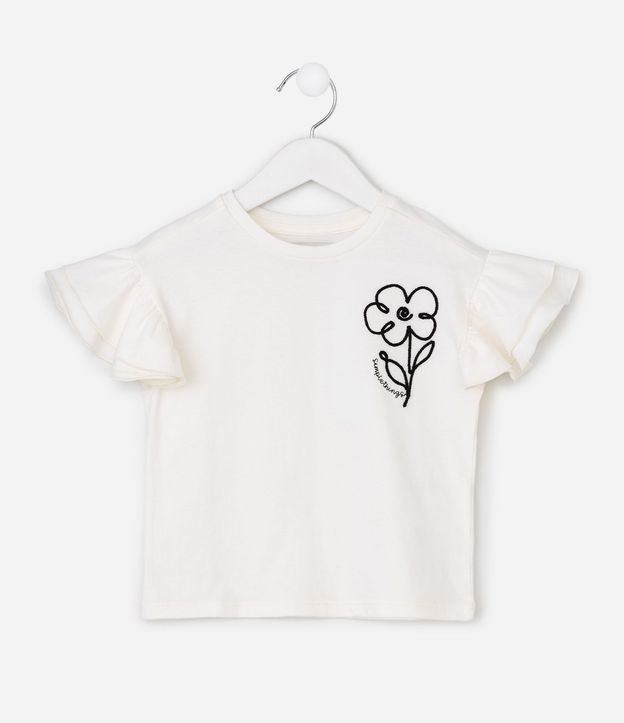 Blusa Infantil con Volados y Bordado Floral – Talle 1 a 6 años 2