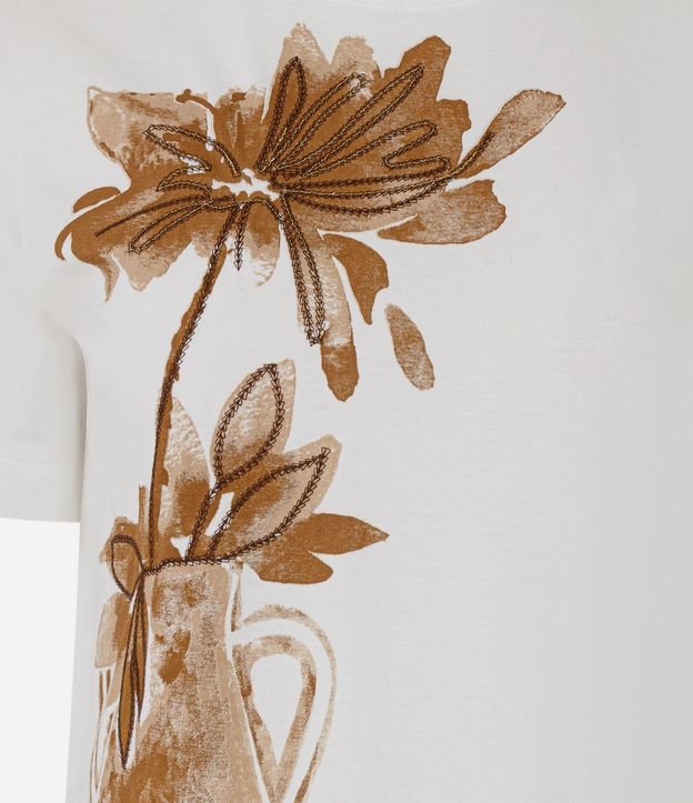 Blusa en Algodón con Estampa de Vaso y Flor 2