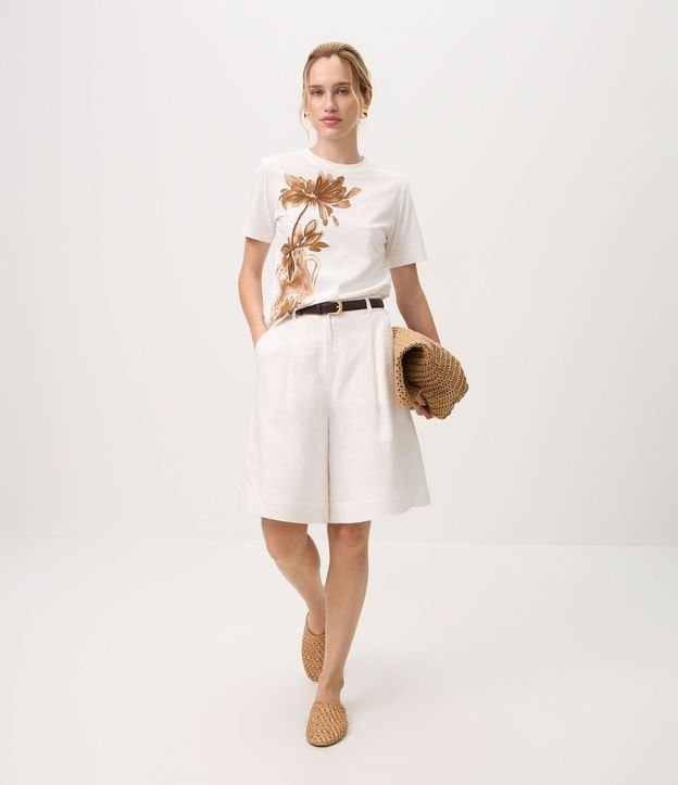 Blusa en Algodón con Estampa de Vaso y Flor 2