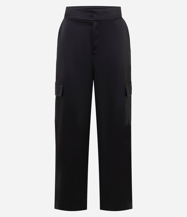 Pantalón Recto en Tricolina con Bolsillos Cargo Laterales 5