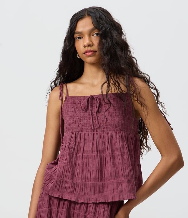 Blusa con Breteles en Cotton con Lastex y Lazo