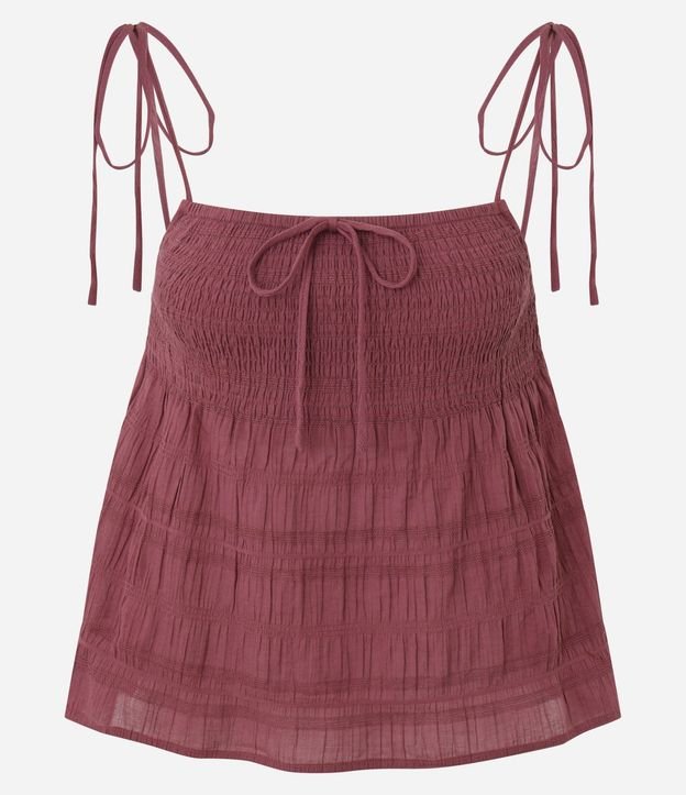 Blusa con Breteles en Cotton con Lastex y Lazo