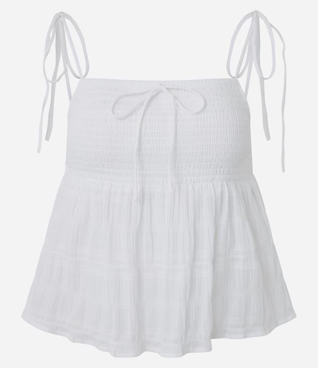 Blusa con Breteles en Cotton con Lastex y Lazo