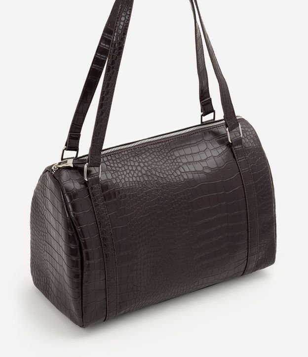Cartera Bowling Grande en PU con Textura Crocco