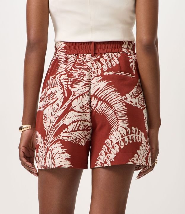 Short en Crepé con Estampa de Follajes y Bolsillos Delanteros 5