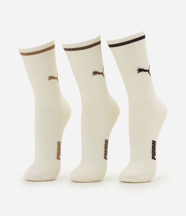 Kit 3 Medias Caña Larga Algodón Puma