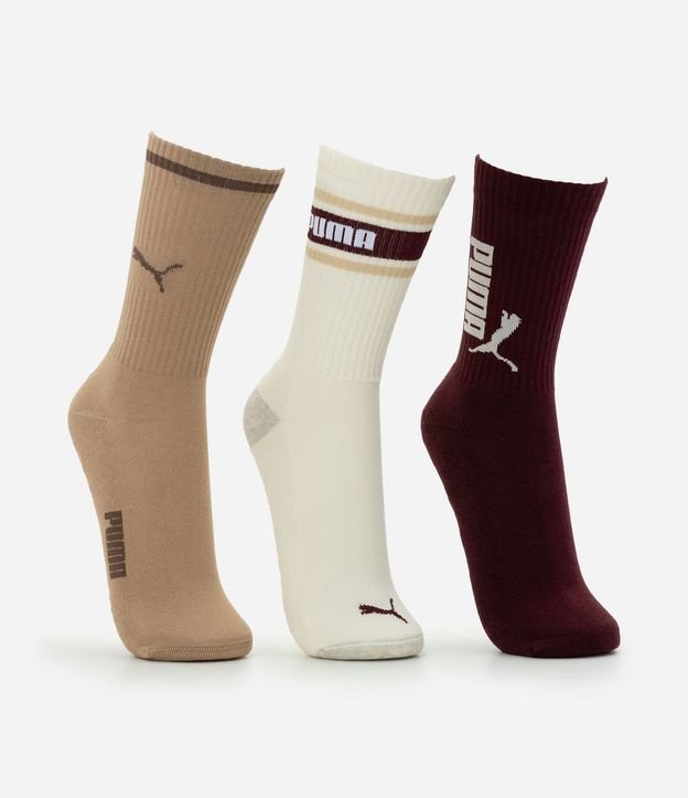 Kit 3 Medias Caña Larga Algodón Puma 2
