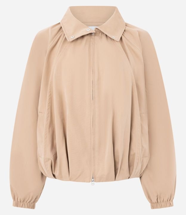 Campera Bomber en Sarga con Pliegues Delanteros y Rompevientos 5