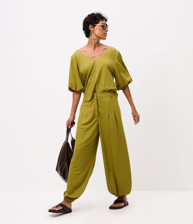 Pantalón Aladin en Piquet con Cintura Estructurada