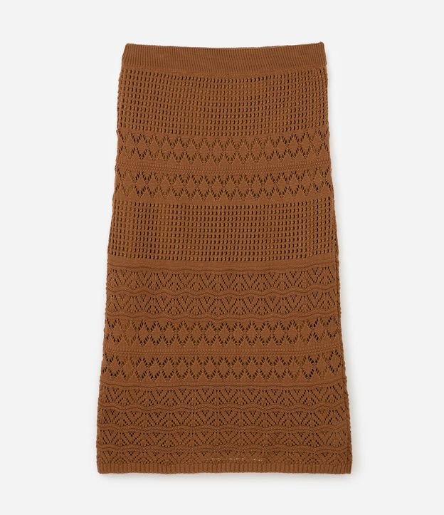 Pollera Midi en Punto Texturizado con Puntos Vazados Curve & Plus Size 6
