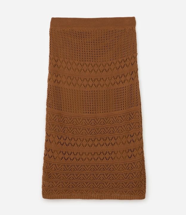 Pollera Midi en Punto Texturizado con Puntos Vazados Curve & Plus Size 7