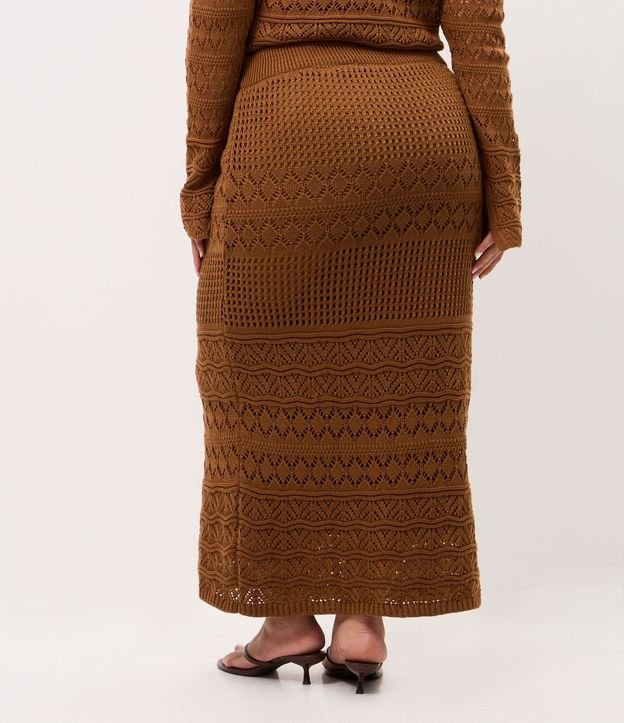 Pollera Midi en Punto Texturizado con Puntos Vazados Curve & Plus Size 4