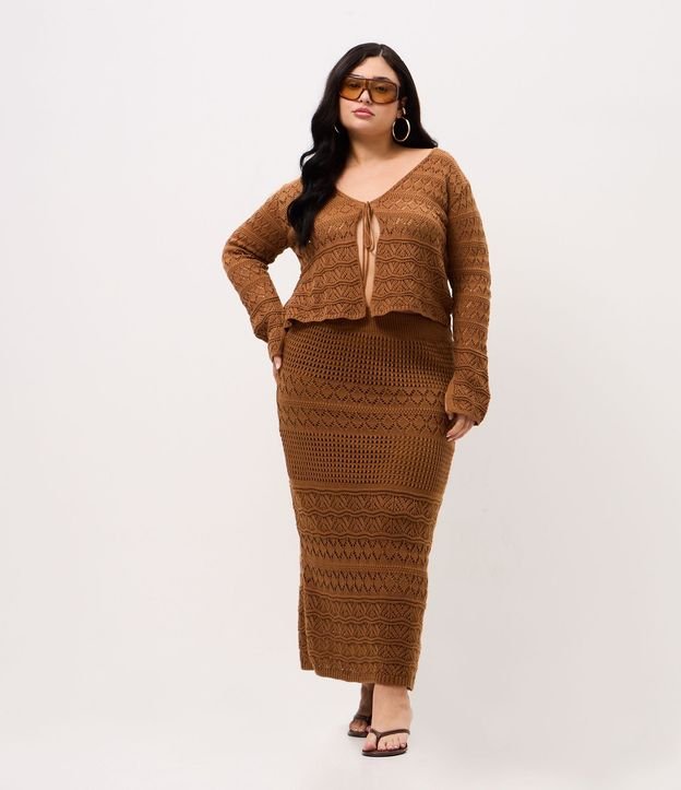 Saco en Punto Corto con Lazo Delantero Curve & Plus Size 2