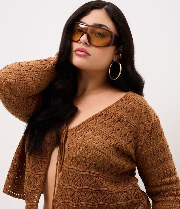 Saco en Punto Corto con Lazo Delantero Curve & Plus Size 3